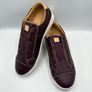 Spenco Malibu Lux Sneaker Fig Slip On Leather Womens 11W Comfort Arch Support